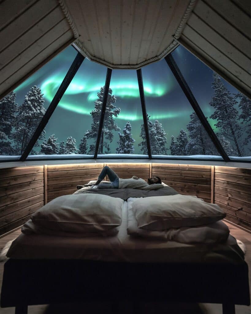 Interieur van aurora cabin aurora village