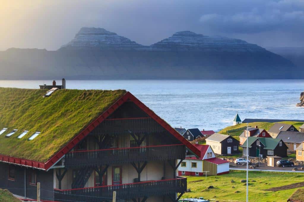 Gjáargardur guesthouse in Gjógv, buitenkant met uitzicht
