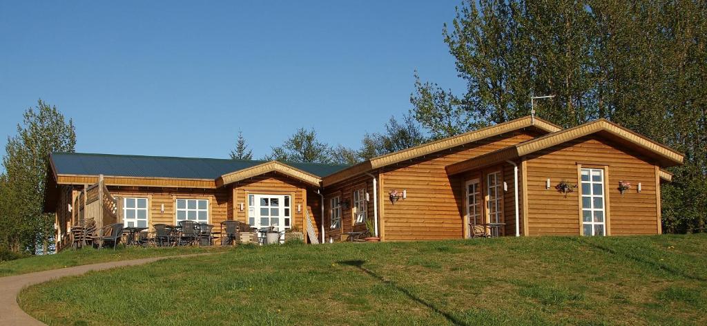 Guesthouse Flúdir buitenkant bij de Gouden Cirkel op IJsland