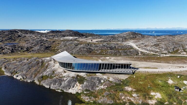 Luchtfoto van Ice Fjord Center in Groenland