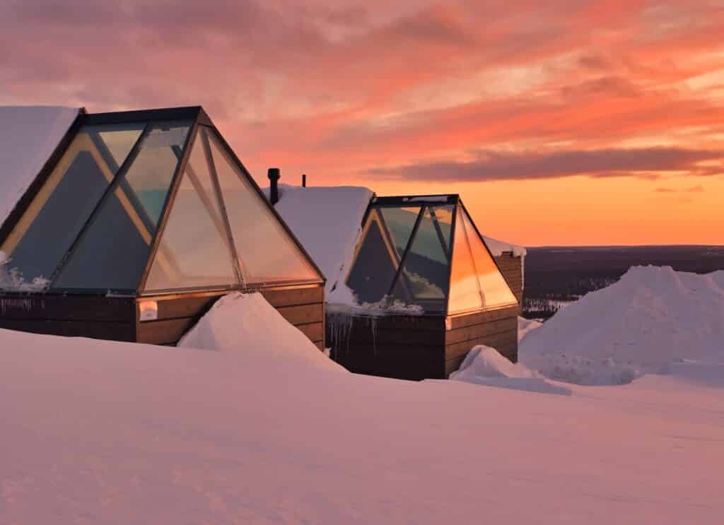 Aurora Glass Cabin van het Star Arctic Hotel in Fins Lapland