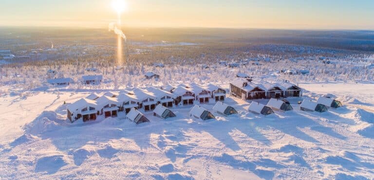 Luchtfoto van het Star Arctic Hotel in Fins Lapland