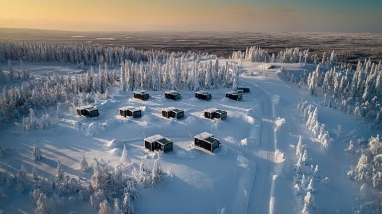 Sky Glass cabins van bovenaf