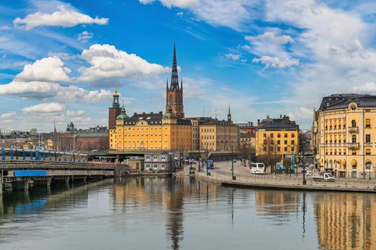 Panoramisch zicht op de stad Stockholm