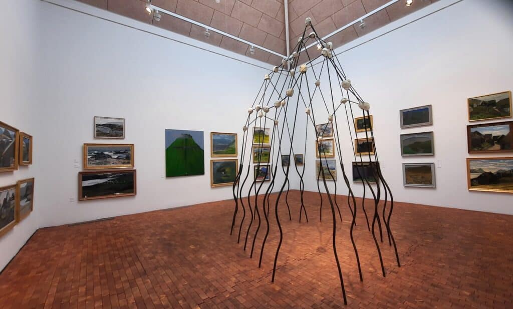 3D kunstwerk van het eiland Litla Dimun in het Kunstmuseum Torshavn, Faeröer eilanden