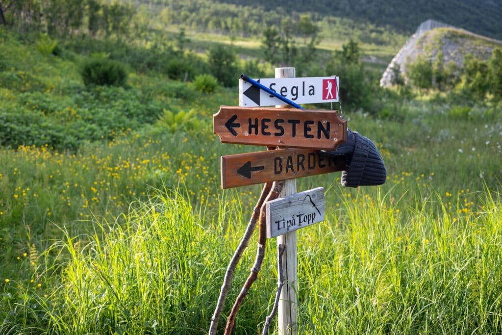 Bewegwijzering wandelroutes Senja, Noorwegen