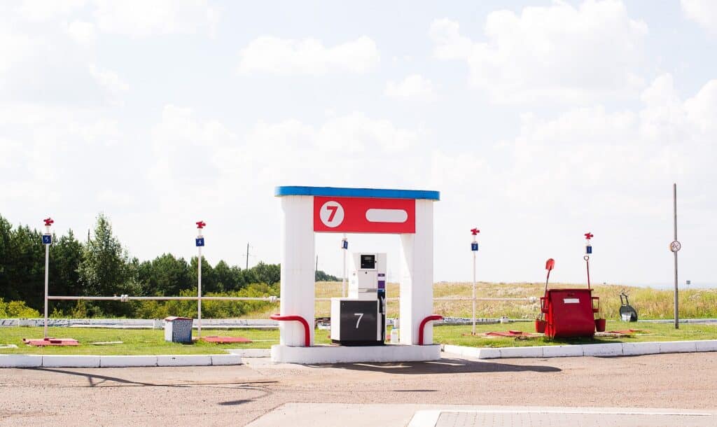 Bezinepomp bij tankstation in Zweden