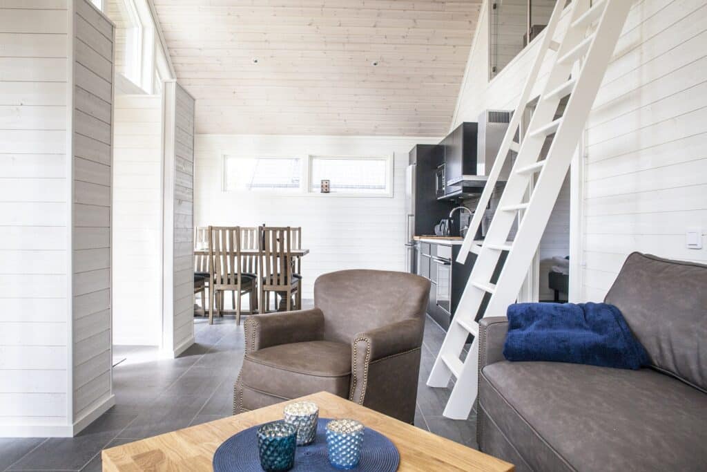 Woonkamer Big Cabin Jockfall, Zweeds Lapland