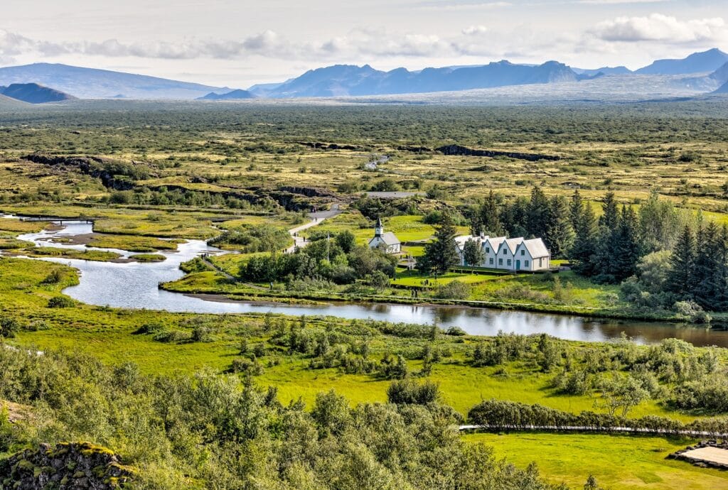 Thingvellir National Park in IJsland, luchtfoto