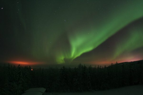 Noorderlicht bij Nature Point Paljakka, Finland