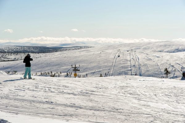 Zicht op de piste bij Saariselka