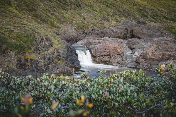 Waterval op Disko eiland, Kuannit, Groenland