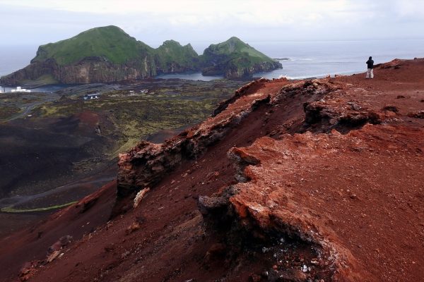 Eldfell vulkaan op Heimaey, IJsland