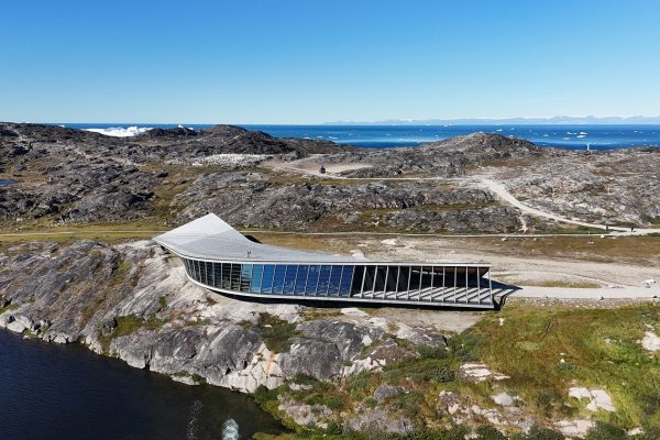 Luchtfoto van Ice Fjord Center in Groenland