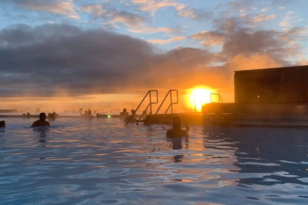 Myvatn Nature Baths IJsland zonsondergang