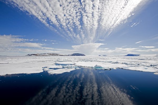 mountains, ice with clouths formation, Spitsbergen, Svalbard, Norway, Arctic Ocean