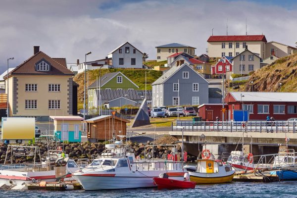 Haven van Stykkisholmur op Snaefellsnes op IJsland